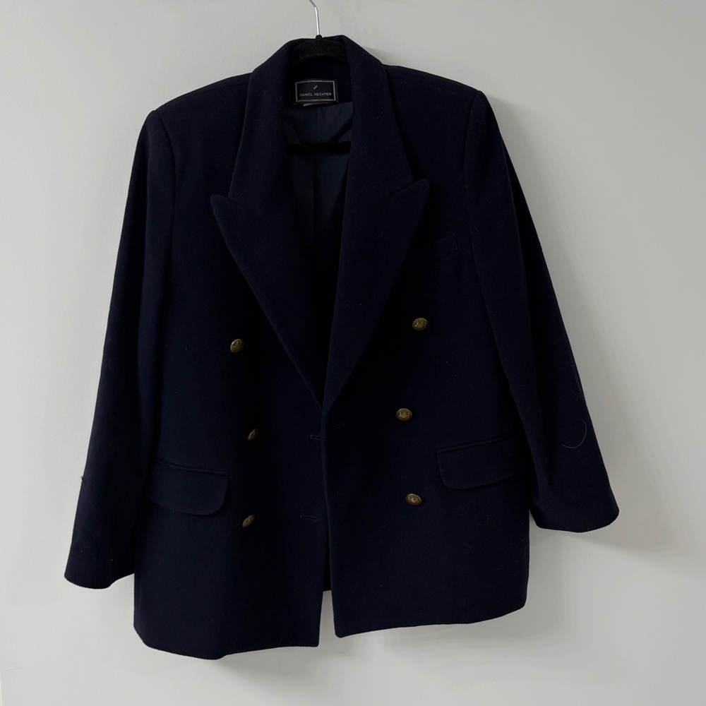 Dark Blue Warm Pea Coat - Size 14